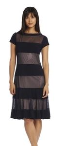 R&M Richards navy sheer panel dress sz 14